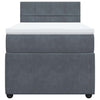 Stella Homewares Box Spring Bed with Mattress Dark Grey King Single Velvet