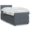 Stella Homewares Box Spring Bed with Mattress Dark Grey King Single Velvet