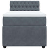 Stella Homewares Box Spring Bed with Mattress Dark Grey King Single Velvet