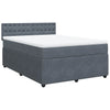 Stella Homewares Box Spring Bed with Mattress Dark Grey Double Velvet