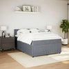 Stella Homewares Box Spring Bed with Mattress Dark Grey Double Velvet