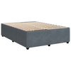 Stella Homewares Box Spring Bed with Mattress Dark Grey Double Velvet
