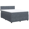 Stella Homewares Box Spring Bed with Mattress Dark Grey Queen Velvet