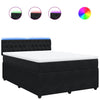 Stella Homewares Box Spring Bed with Mattress Black Queen Velvet