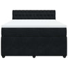 Stella Homewares Box Spring Bed with Mattress Black Queen Velvet