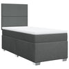 Stella Homewares Box Spring Bed with Mattress Dark Grey King Single Fabric