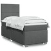 Stella Homewares Box Spring Bed with Mattress Dark Grey King Single Fabric
