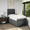 Stella Homewares Box Spring Bed with Mattress Dark Grey King Single Fabric