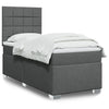 Stella Homewares Box Spring Bed with Mattress Dark Grey King Single Fabric