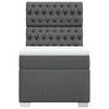 Stella Homewares Box Spring Bed with Mattress Dark Grey King Single Fabric