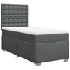 Stella Homewares Box Spring Bed with Mattress Dark Grey King Single Fabric
