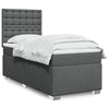 Stella Homewares Box Spring Bed with Mattress Dark Grey King Single Fabric