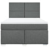 Stella Homewares Box Spring Bed with Mattress Dark Grey Double Fabric