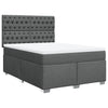 Stella Homewares Box Spring Bed with Mattress Dark Grey Double Fabric