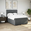 Stella Homewares Box Spring Bed with Mattress Dark Grey Double Fabric