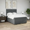 Stella Homewares Box Spring Bed with Mattress Dark Grey Queen Fabric