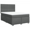 Stella Homewares Box Spring Bed with Mattress Dark Grey Queen Fabric