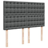 Stella Homewares Box Spring Bed with Mattress Dark Grey Queen Fabric