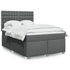 Stella Homewares Box Spring Bed with Mattress Dark Grey Queen Fabric