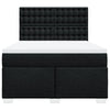 Stella Homewares Box Spring Bed with Mattress Black Queen Fabric