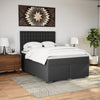 Stella Homewares Box Spring Bed with Mattress Black Double Faux Leather