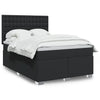 Stella Homewares Box Spring Bed with Mattress Black Double Faux Leather
