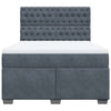Stella Homewares Box Spring Bed with Mattress Dark Grey Queen Velvet
