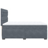 Stella Homewares Box Spring Bed with Mattress Dark Grey Queen Velvet