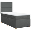 Stella Homewares Box Spring Bed with Mattress Dark Grey King Single Fabric