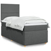 Stella Homewares Box Spring Bed with Mattress Dark Grey King Single Fabric