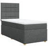 Stella Homewares Box Spring Bed with Mattress Dark Grey King Single Fabric