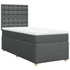 Stella Homewares Box Spring Bed with Mattress Dark Grey King Single Fabric