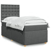 Stella Homewares Box Spring Bed with Mattress Dark Grey King Single Fabric
