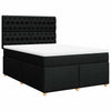 Stella Homewares Box Spring Bed with Mattress Black Double Fabric