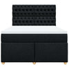 Stella Homewares Box Spring Bed with Mattress Black Double Fabric