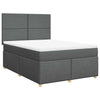 Stella Homewares Box Spring Bed with Mattress Dark Grey Queen Fabric