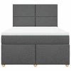 Stella Homewares Box Spring Bed with Mattress Dark Grey Queen Fabric