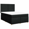 Stella Homewares Box Spring Bed with Mattress Black Queen Fabric