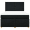 Stella Homewares Box Spring Bed with Mattress Black Queen Fabric