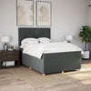Stella Homewares Box Spring Bed with Mattress Dark Grey Queen Fabric