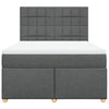 Stella Homewares Box Spring Bed with Mattress Dark Grey Queen Fabric