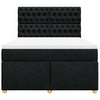 Stella Homewares Box Spring Bed with Mattress Black Queen Fabric