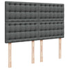 Stella Homewares Box Spring Bed with Mattress Dark Grey Queen Fabric