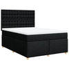 Stella Homewares Box Spring Bed with Mattress Black Queen Fabric