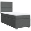 Stella Homewares Box Spring Bed with Mattress Dark Grey King Single Fabric