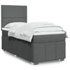 Stella Homewares Box Spring Bed with Mattress Dark Grey King Single Fabric