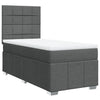 Stella Homewares Box Spring Bed with Mattress Dark Grey King Single Fabric