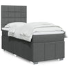 Stella Homewares Box Spring Bed with Mattress Dark Grey King Single Fabric