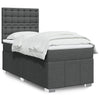 Stella Homewares Box Spring Bed with Mattress Dark Grey King Single Fabric