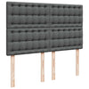 Stella Homewares Box Spring Bed with Mattress Dark Grey Double Fabric